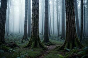 Foto von das dunkel Rücken Wald Hintergrund Hintergrund