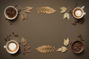 Jahrgang Hintergrund mit Aquarell Kaffee Bohnen und Blätter Cafe Vorlage foto