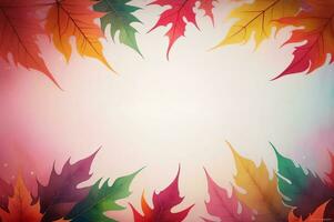 Aquarell Hintergrund zum Text mit Herbst fallen Blätter foto