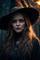 Foto Porträt von das Halloween Hexe