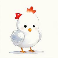 Aquarell Kinder Illustration mit süß chiken Clip Art foto