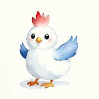 Aquarell Kinder Illustration mit süß chiken Clip Art foto