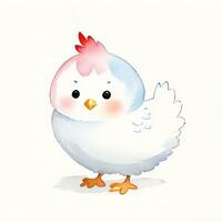 Aquarell Kinder Illustration mit süß chiken Clip Art foto