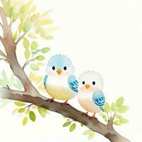 Aquarell Kinder Illustration mit süß Vogel Clip Art foto