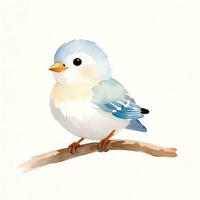 Aquarell Kinder Illustration mit süß Vogel Clip Art foto