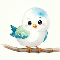 Aquarell Kinder Illustration mit süß Vogel Clip Art foto