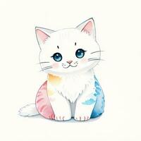 Aquarell Kinder Illustration mit süß Kitty Katze Clip Art foto