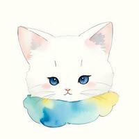 Aquarell Kinder Illustration mit süß Kitty Katze Clip Art foto