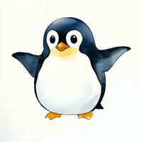 Aquarell Kinder Illustration mit süß Pinguin Clip Art foto
