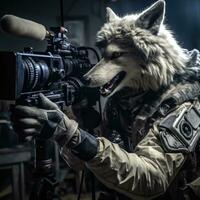 Wolf heiser Hund Kino Operator Steadycam Videograf hinter den Kulissen Fotografie Film foto