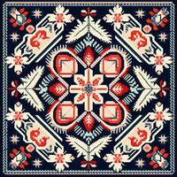 retro Jahrgang aufwendig Ornament Fliese glasiert Portugiesisch Mosaik Muster Blumen- Blau Platz Kunst foto