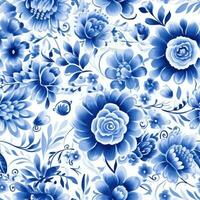 retro Jahrgang aufwendig Ornament Fliese glasiert Portugiesisch Mosaik Muster Blumen- Blau Platz Kunst foto