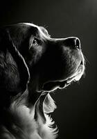 Heilige bernard Hund Silhouette Kontur schwarz Weiß von hinten beleuchtet Bewegung tätowieren Fachmann Fotografie foto