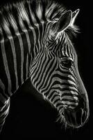 Zebra Silhouette Kontur schwarz Weiß von hinten beleuchtet Bewegung Kontur tätowieren Fachmann Fotografie foto