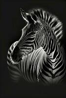 Zebra Silhouette Kontur schwarz Weiß von hinten beleuchtet Bewegung Kontur tätowieren Fachmann Fotografie foto