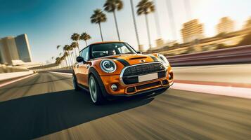 Mini Cooper John funktioniert treiben Auto Fachmann Foto dynamisch im Bewegung Spur Tuning Fotografie