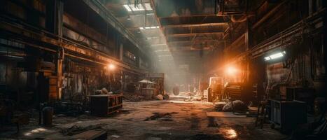 Depot Fabrik Post Apokalypse Landschaft Spiel Hintergrund Foto Kunst Illustration Rost