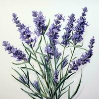 Lavendel detailliert Aquarell Gemälde Obst Gemüse Clip Art botanisch realistisch Illustration foto