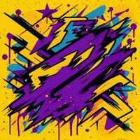 ausdrucksvoll Graffiti Neon- künstlerisch spielerisch Illustration Design drucken geometrisch Acid Formen Stil foto