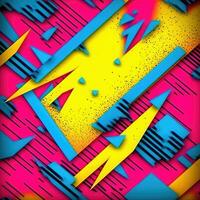 ausdrucksvoll Graffiti Neon- künstlerisch spielerisch Illustration Design drucken geometrisch Acid Formen Stil foto