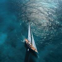 Yacht Boot Meer Segeln Wind Geschwindigkeit Navigation Freiheit Entspannung fließen romantisch Fotografie Antenne foto