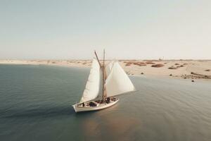 Yacht Boot Meer Segeln Wind Geschwindigkeit Navigation Freiheit Entspannung fließen romantisch Fotografie Antenne foto