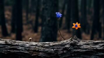 einsam Blau Blume Wald friedlich Landschaft Freiheit Szene schön Natur Hintergrund Bildschirm foto