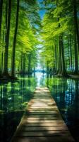 See Brücke Stille Zen friedlich Landschaft Freiheit Szene schön Natur Hintergrund Foto