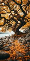 Herbst Orange Baum fallen friedlich Landschaft Freiheit Szene schön Natur Hintergrund Foto