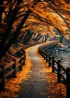 Herbst Blätter Orange Ruhe Anmut Landschaft Zen Harmonie Ruhe Einheit Harmonie Fotografie foto