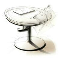 Carlton Haus Tabelle retro futuristisch Möbel skizzieren Illustration Hand Zeichnung Referenz Designer foto
