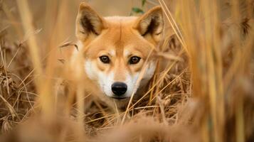 Dingo Hund Leopard versteckt Raubtier Fotografie Gras National geografisch Stil Dokumentarfilm Hintergrund foto