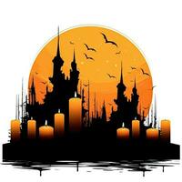 Vampir Schloss Haus Halloween Clip Art Illustration Vektor T-Shirt Design Schnitt Sammelalbum tätowieren foto