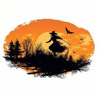 Halloween Clip Art Illustration Vektor T-Shirt Design Aufkleber Schnitt Sammelalbum Orange tätowieren foto