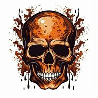 Zombie Schädel Halloween Clip Art Illustration Vektor T-Shirt Design Aufkleber Schnitt Sammelalbum tätowieren foto