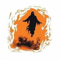 Halloween Clip Art Illustration Vektor T-Shirt Design Aufkleber Schnitt Sammelalbum Orange tätowieren foto