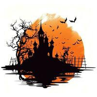 Vampir Schloss Haus Halloween Clip Art Illustration Vektor T-Shirt Design Schnitt Sammelalbum tätowieren foto