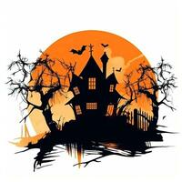 Vampir Schloss Haus Halloween Clip Art Illustration Vektor T-Shirt Design Schnitt Sammelalbum tätowieren foto