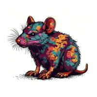 Maus Ratte retro Jahrgang 8 Bit Pixel Clip Art Aufkleber Logo Illustration Vektor isoliert Digital Kunst foto