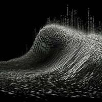 Digital Wellen Pixel Kunst schwarz und Weiß Illustration Matrix foto