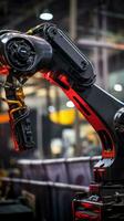 Roboter Arm Versammlung Maschine Fabrik Werkstatt Funken Foto Herstellung automatisiert Produktion