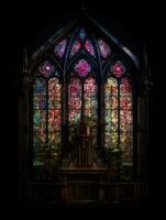 befleckt Glas Fenster Mosaik religiös Collage Kunstwerk retro Jahrgang texturiert Religion foto