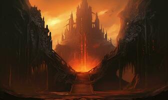 Ghostpunk Landschaft Stadt Mystiker Poster Außerirdischer Steampunk Hintergrund Fantastisch Film foto