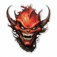 Teufel Satan Dämon tätowieren Aufkleber Illustration Halloween unheimlich gruselig Grusel verrückt Teufel foto