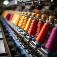Weberei Textil- Fabrik Arbeitsplatz Maschine Roboter Produktion Mechaniker Förderer Foto schließen