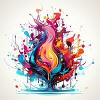 Flamme Feuer Regenbogen spielerisch Illustration skizzieren Collage ausdrucksvoll Kunstwerk Clip Art Gemälde foto