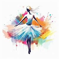 Ballett tanzen Frau Illustration skizzieren Collage ausdrucksvoll Kunstwerk Clip Art Gemälde foto