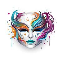 Maske Gesicht Porträt spielerisch Illustration skizzieren Collage ausdrucksvoll Kunstwerk Clip Art Gemälde foto