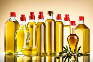 Olive Öl, Olive Öl, Olive Öl, Olive Öl, Olive Öl, Olive Öl,. KI-generiert foto