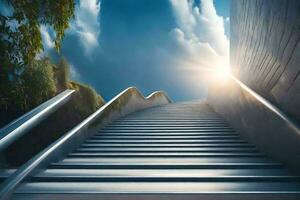 Treppe führen zu das Himmel. KI-generiert foto